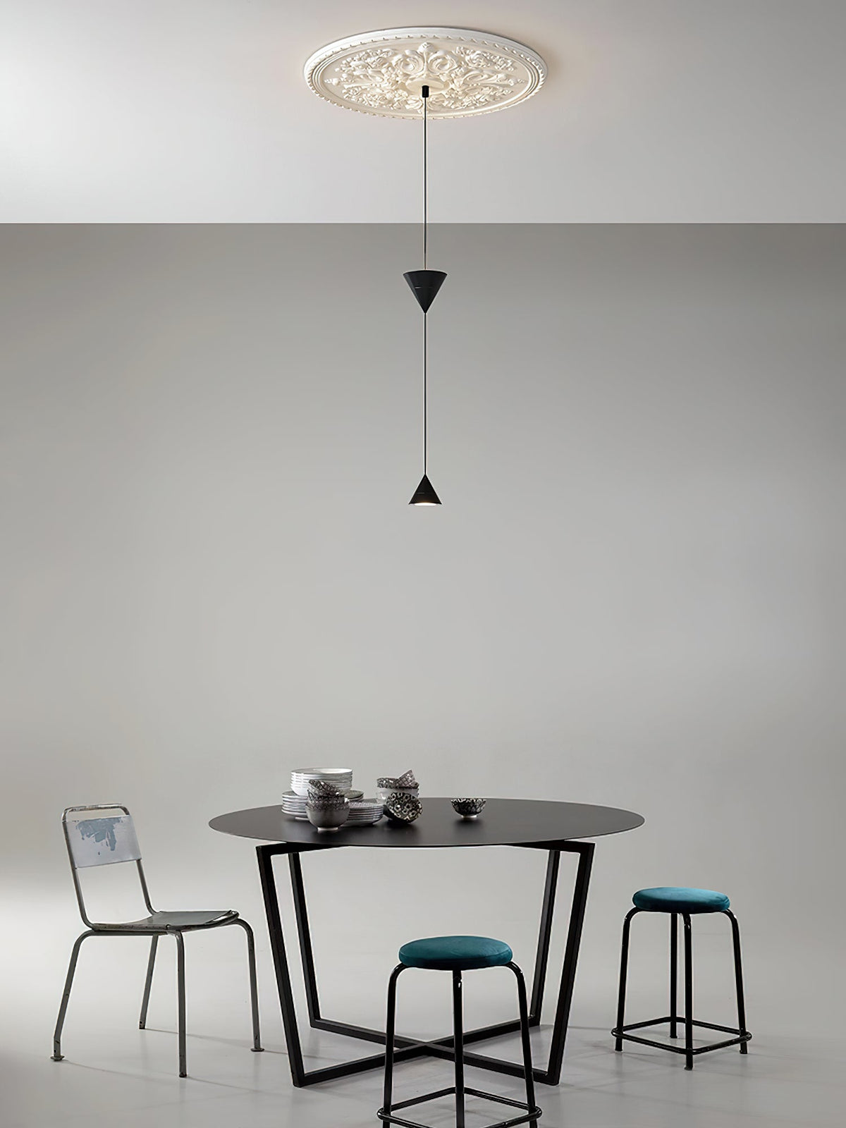 Pendant Light Metal and Acrylic Fixture | Integrated LED with Adjustable Cable | Sloped Ceiling Compatible Modern Indoor Design