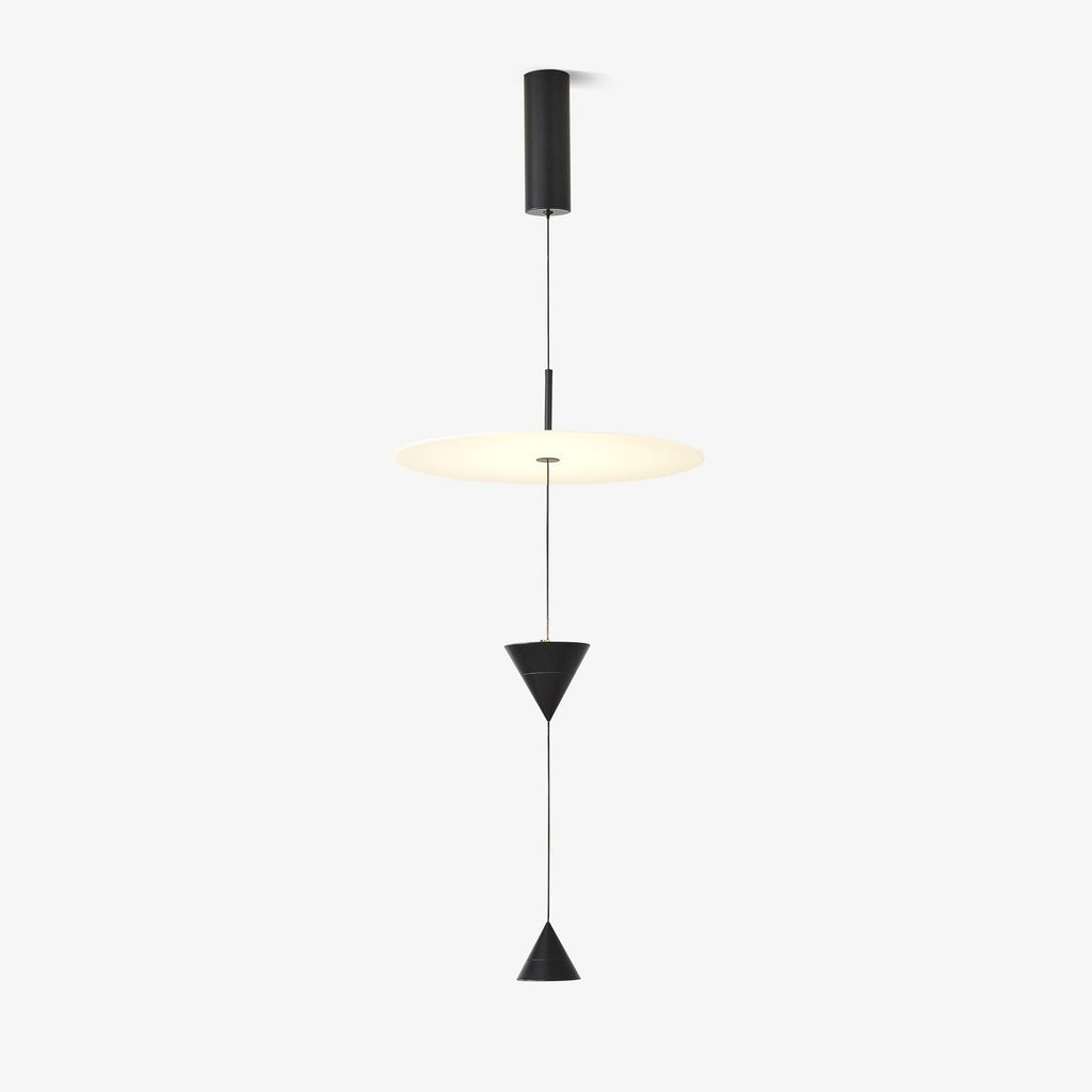 Pendant Light Metal and Acrylic Fixture | Integrated LED with Adjustable Cable | Sloped Ceiling Compatible Modern Indoor Design