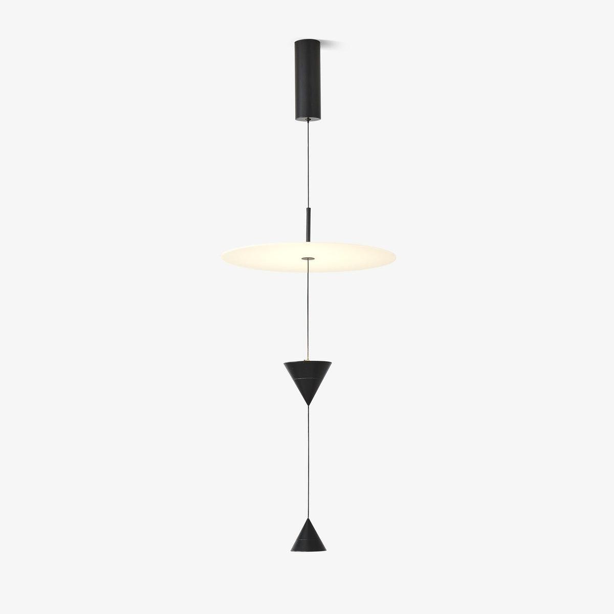 Pendant Light Metal and Acrylic Fixture | Integrated LED with Adjustable Cable | Sloped Ceiling Compatible Modern Indoor Design
