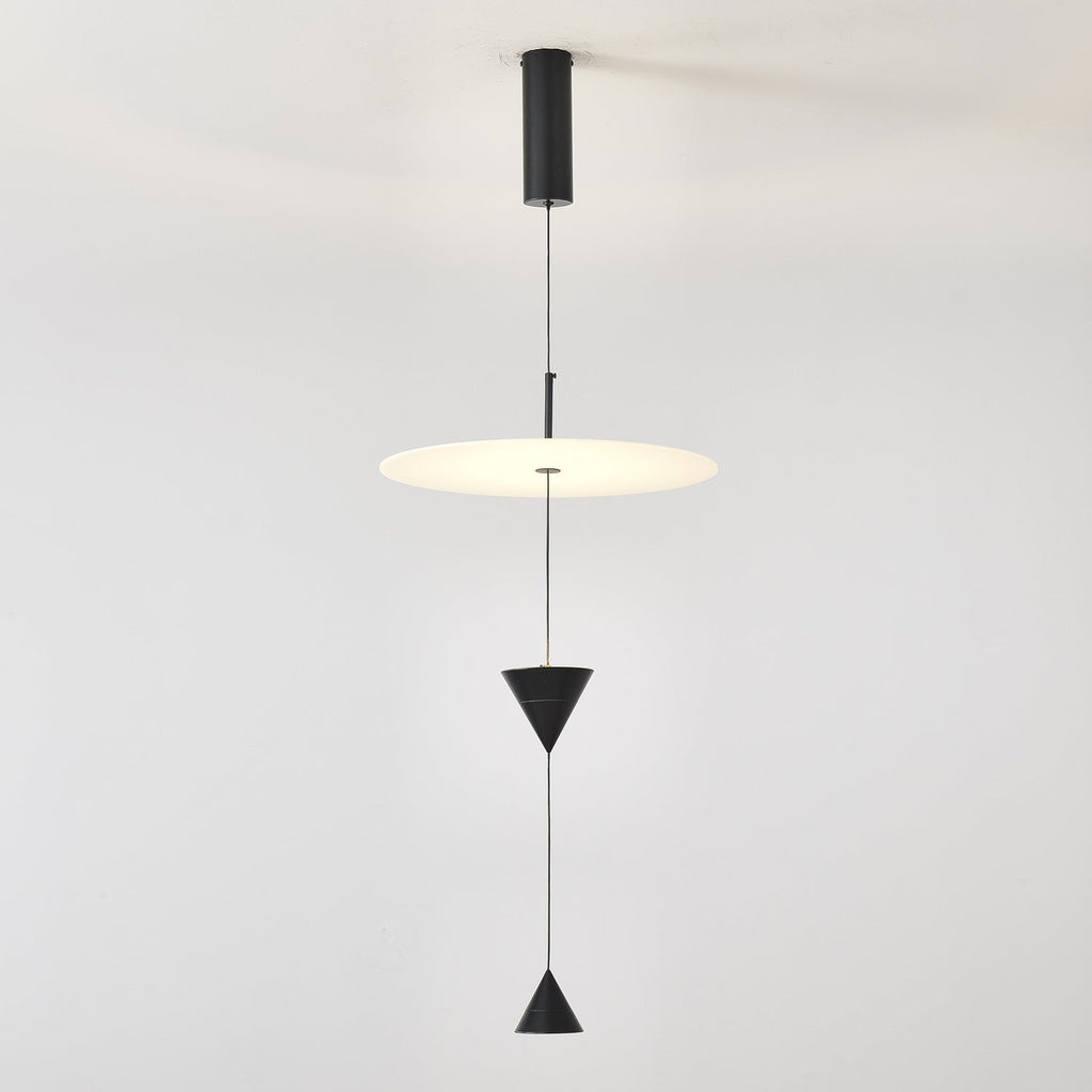 Pendant Light Metal and Acrylic Fixture | Integrated LED with Adjustable Cable | Sloped Ceiling Compatible Modern Indoor Design