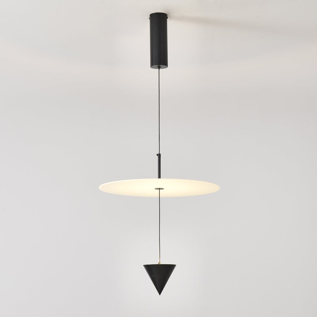 Pendant Light Metal and Acrylic Fixture | Integrated LED with Adjustable Cable | Sloped Ceiling Compatible Modern Indoor Design