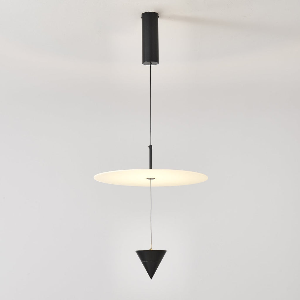 Pendant Light Metal and Acrylic Fixture | Integrated LED with Adjustable Cable | Sloped Ceiling Compatible Modern Indoor Design