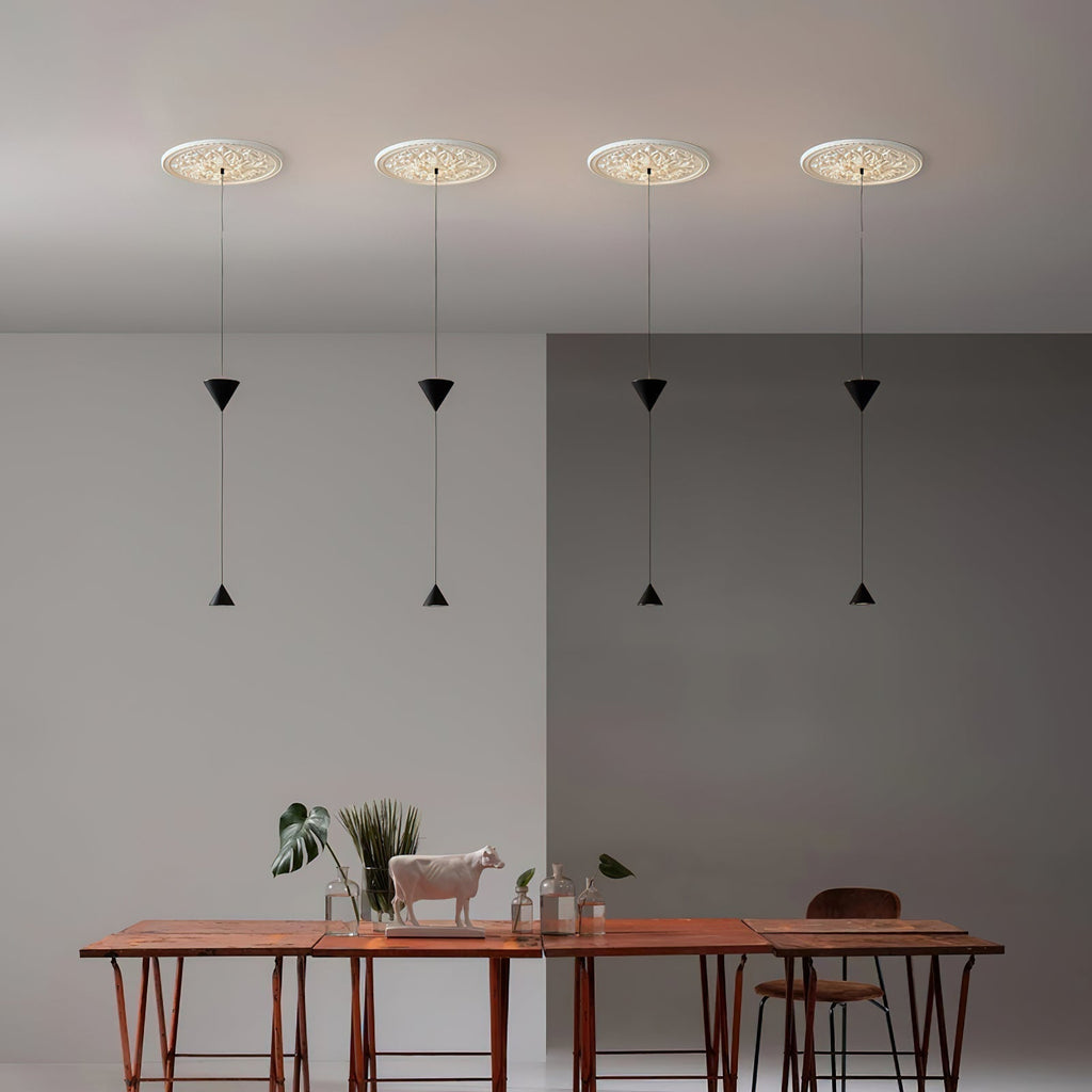 Pendant Light Metal and Acrylic Fixture | Integrated LED with Adjustable Cable | Sloped Ceiling Compatible Modern Indoor Design