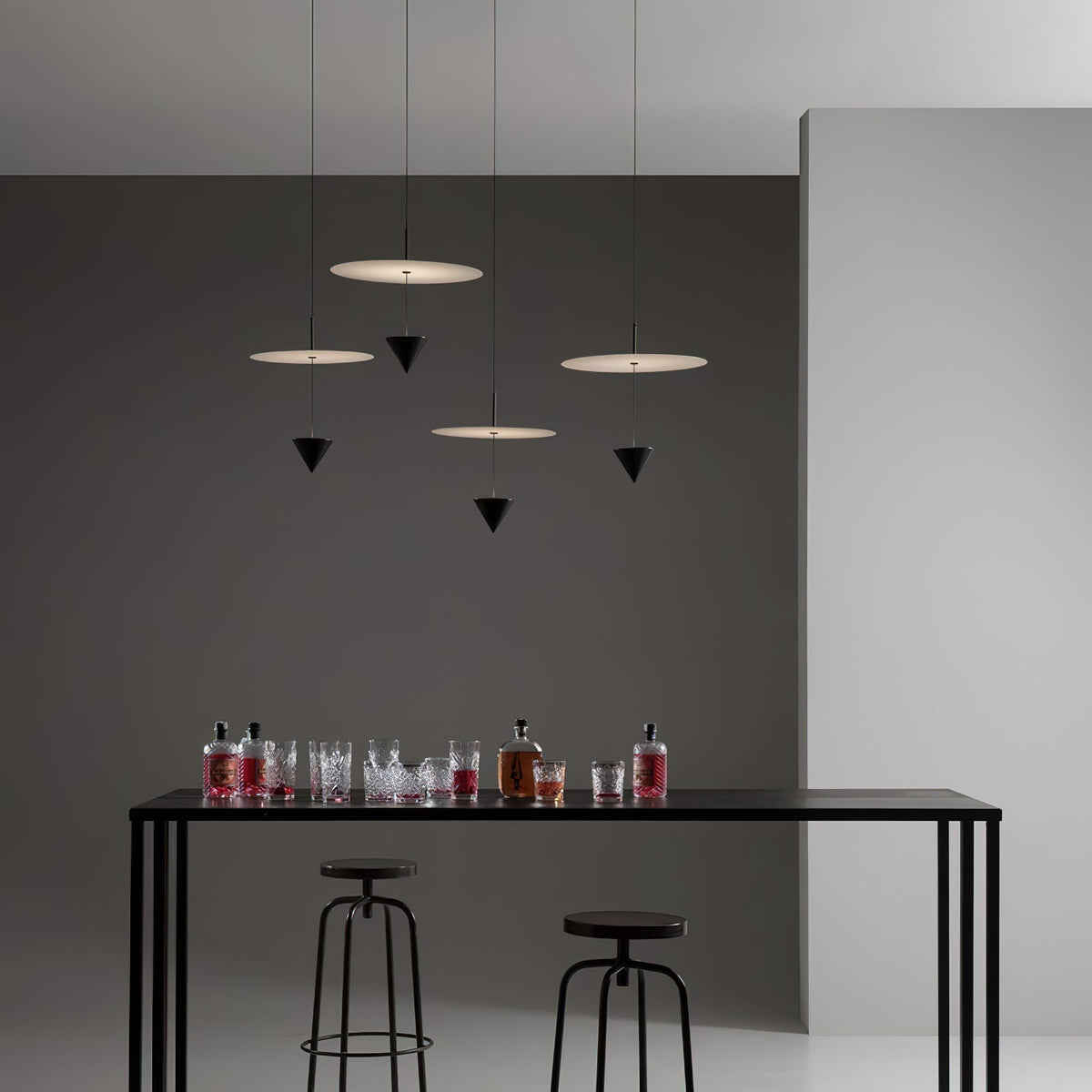 Pendant Light Metal and Acrylic Fixture | Integrated LED with Adjustable Cable | Sloped Ceiling Compatible Modern Indoor Design