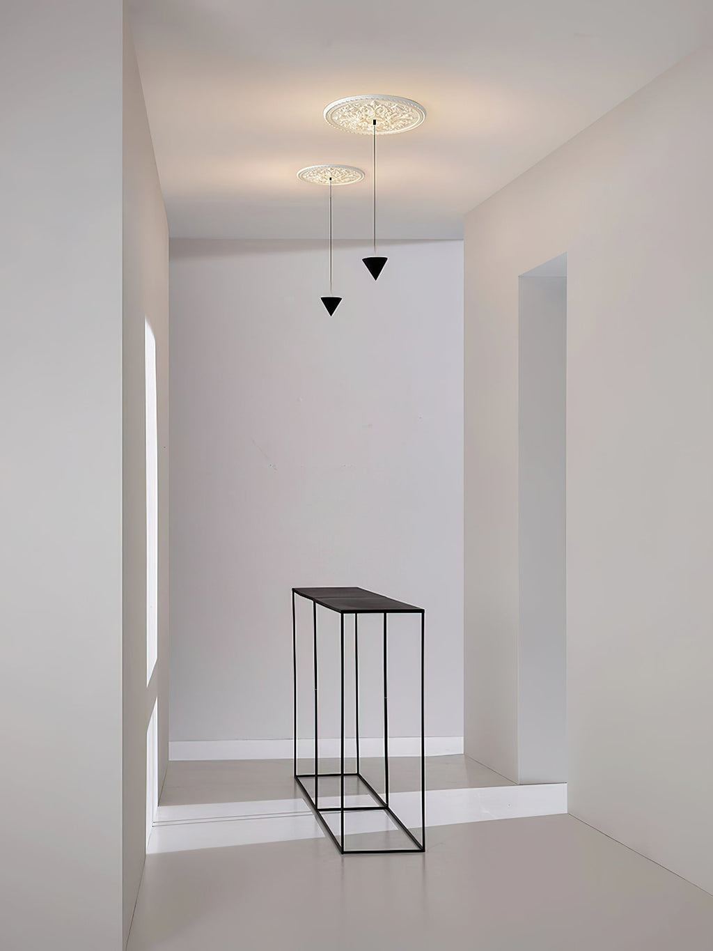 Pendant Light Metal and Acrylic Fixture | Integrated LED with Adjustable Cable | Sloped Ceiling Compatible Modern Indoor Design