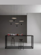 Pendant Light Metal and Acrylic Fixture | Integrated LED with Adjustable Cable | Sloped Ceiling Compatible Modern Indoor Design