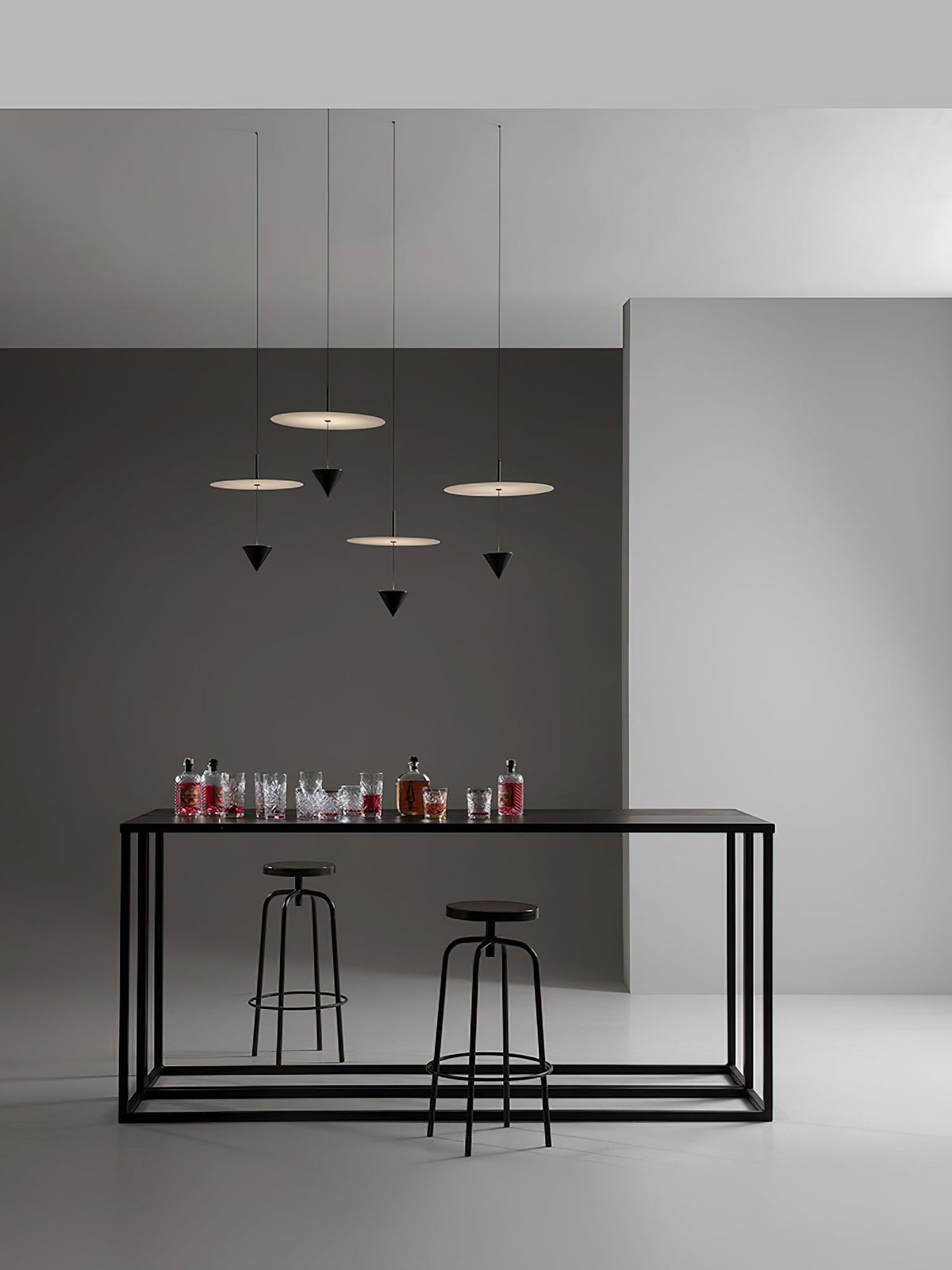 Pendant Light Metal and Acrylic Fixture | Integrated LED with Adjustable Cable | Sloped Ceiling Compatible Modern Indoor Design