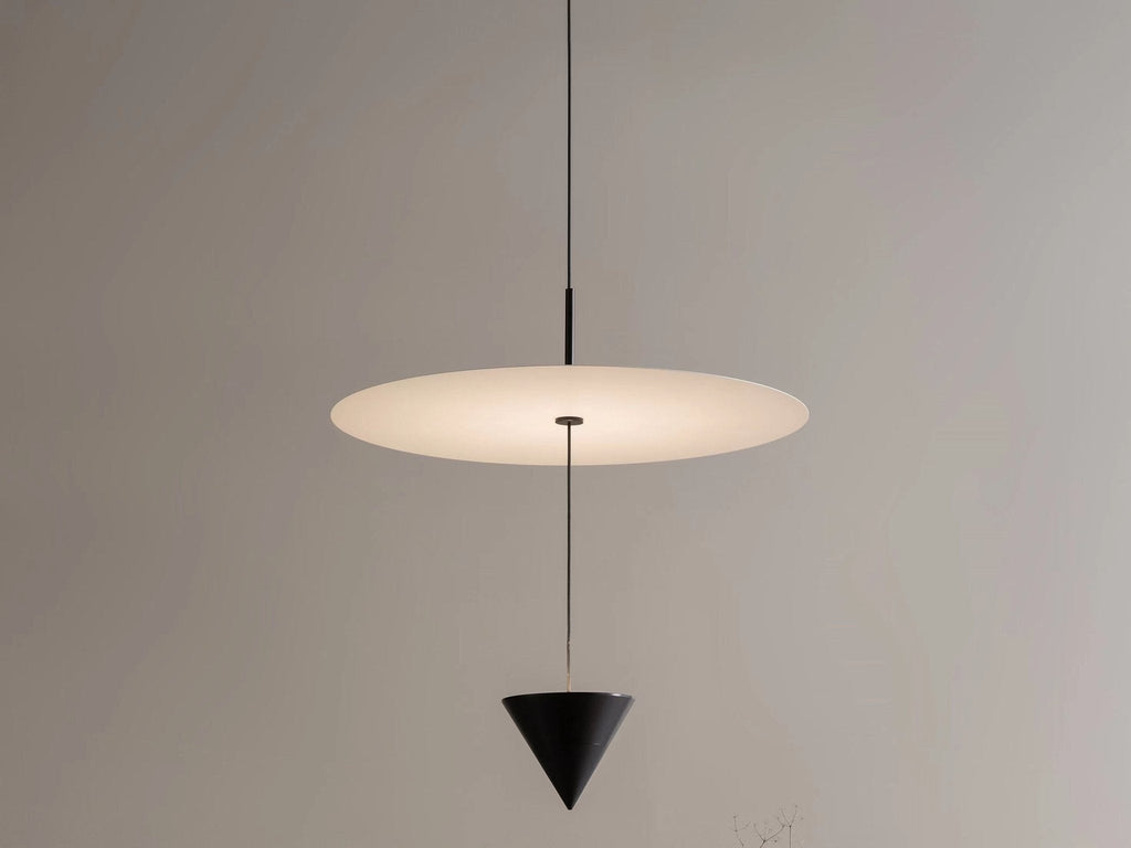 Pendant Light Metal and Acrylic Fixture | Integrated LED with Adjustable Cable | Sloped Ceiling Compatible Modern Indoor Design