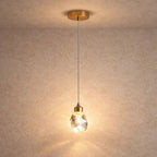 Crystal Glass Pendant Light Metal Wired Suspension | Luminous Clarity Design | Ambient Illumination for Interior Spaces