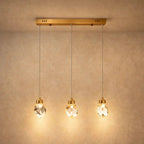 Crystal Glass Pendant Light Metal Wired Suspension | Luminous Clarity Design | Ambient Illumination for Interior Spaces