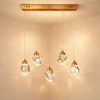 Crystal Glass Pendant Light Metal Wired Suspension | Luminous Clarity Design | Ambient Illumination for Interior Spaces