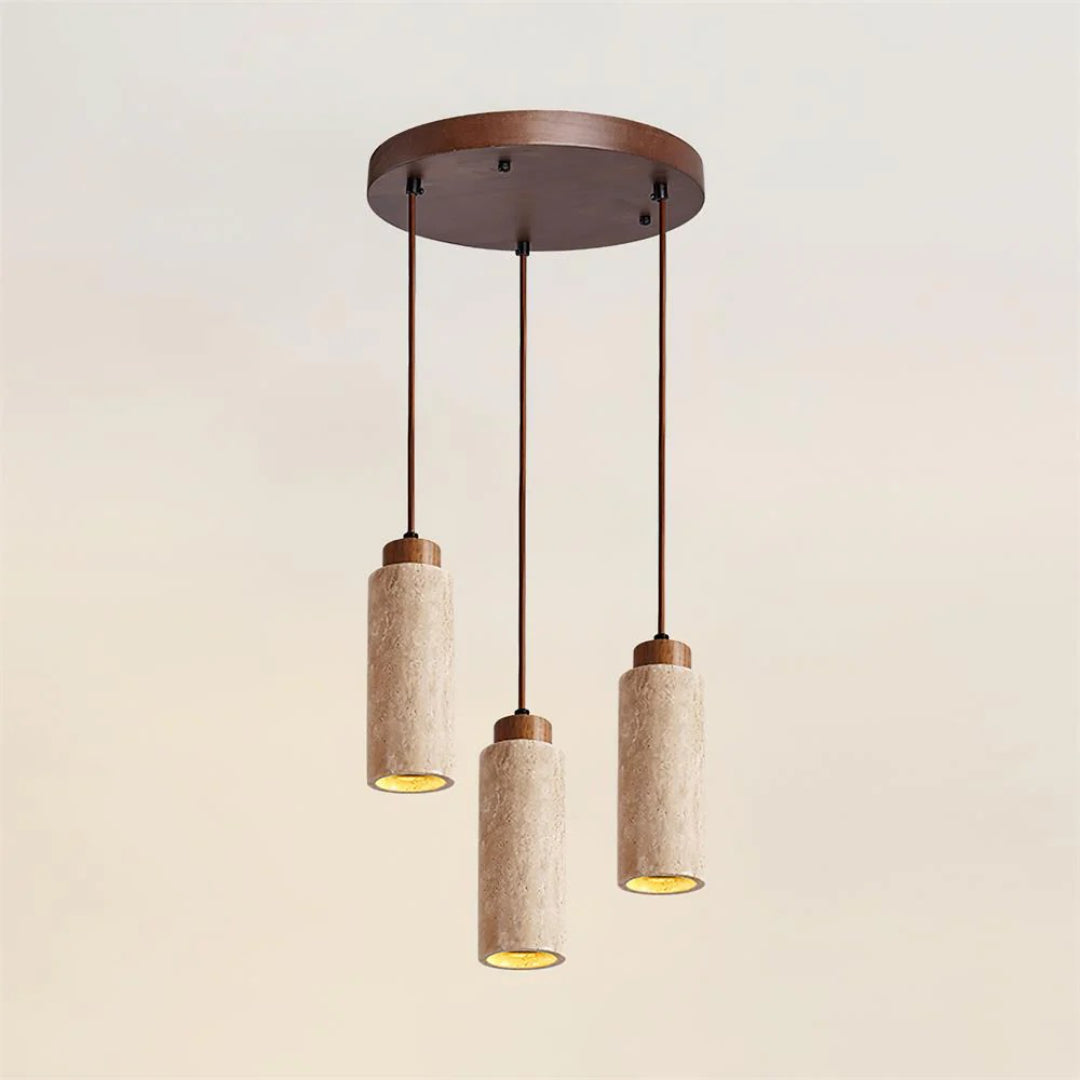 Travertine Cylinder Pendant Light