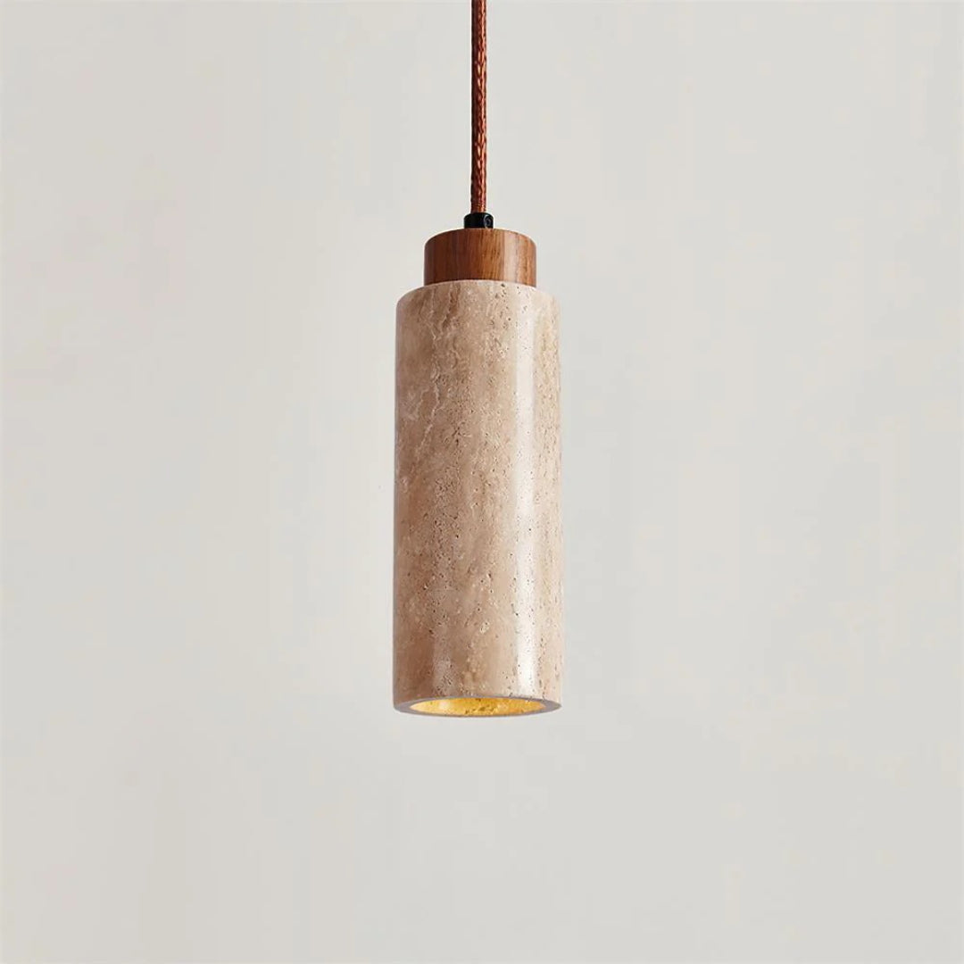 Travertine Cylinder Pendant Light