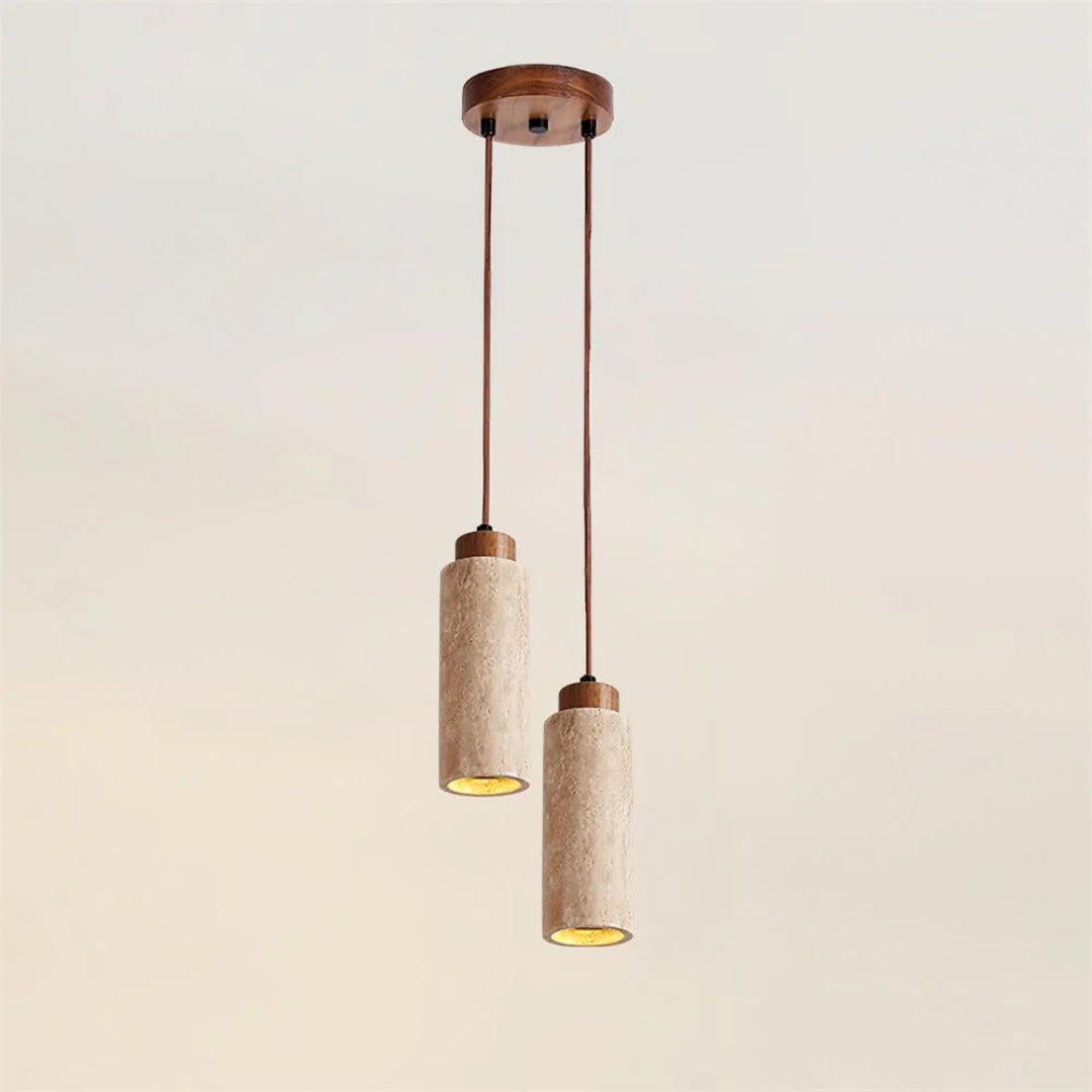 Travertine Cylinder Pendant Light