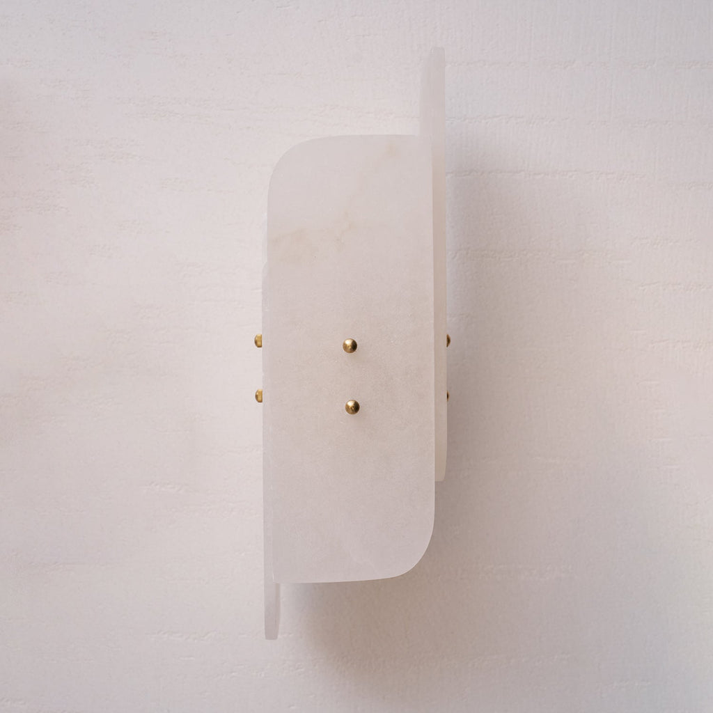 Alabaster Wall Lamp Hand-Cut Spanish Stone | G9 or Integrated LED | Unique Natural Grain Interior Sconce Lighting