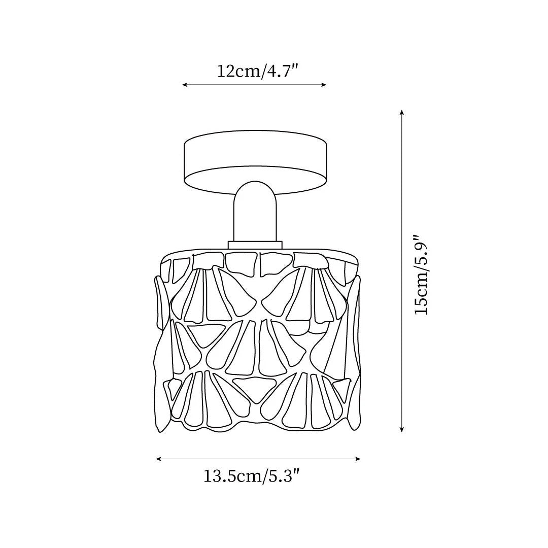 Mosaic Glass Brass Ceiling Light