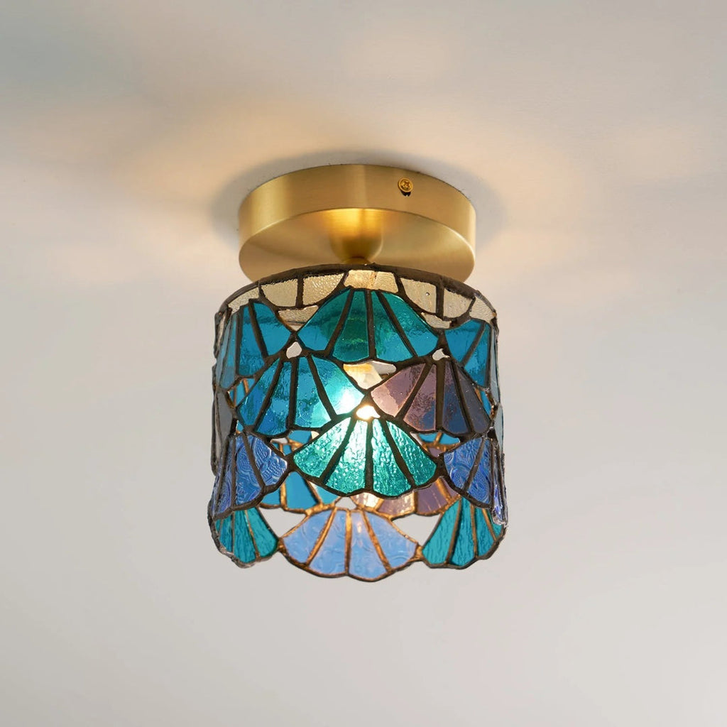 Mosaic Glass Brass Ceiling Light