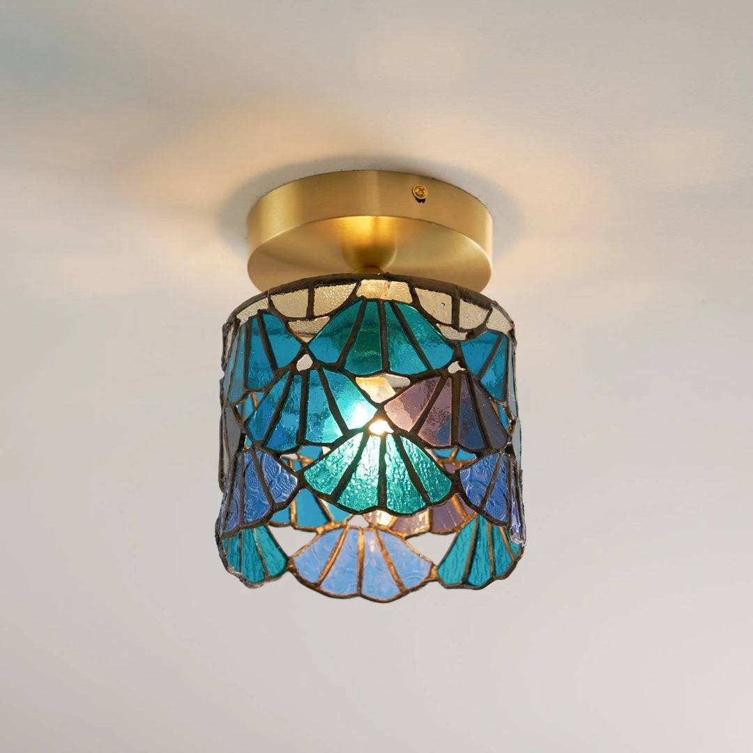 Mosaic Glass Brass Ceiling Light
