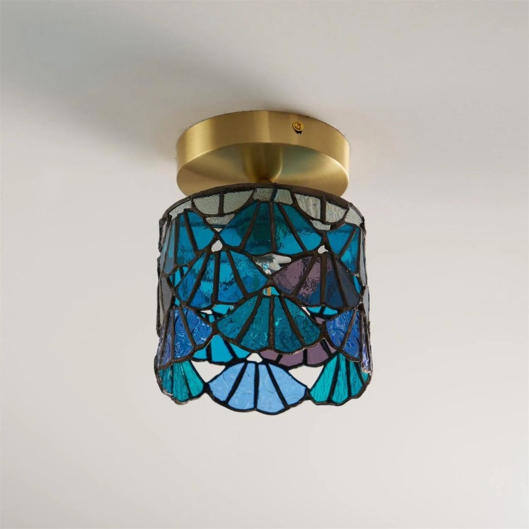 Mosaic Glass Brass Ceiling Light