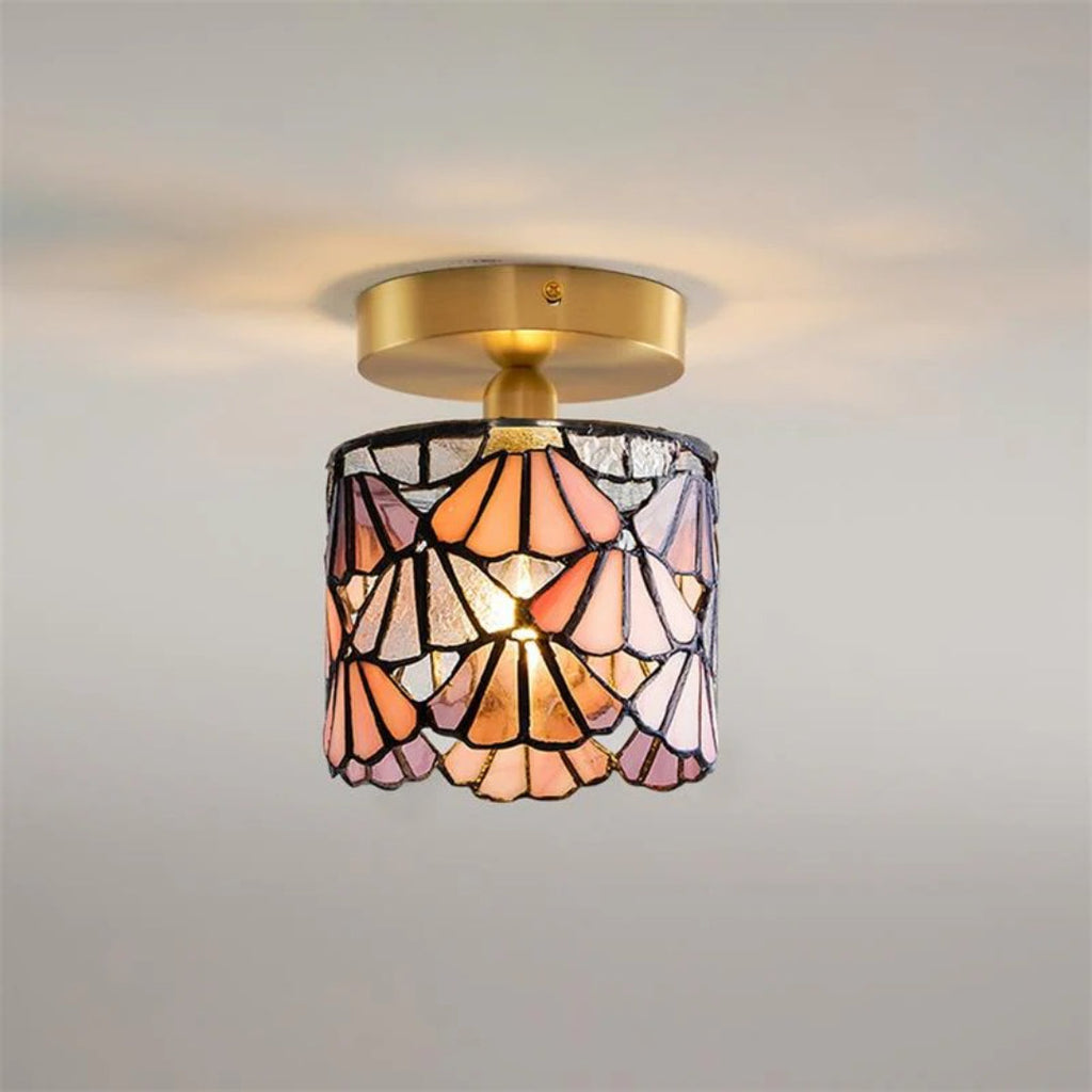 Mosaic Glass Brass Ceiling Light