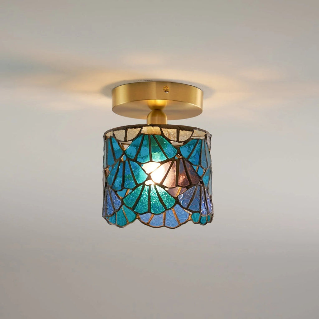 Mosaic Glass Brass Ceiling Light