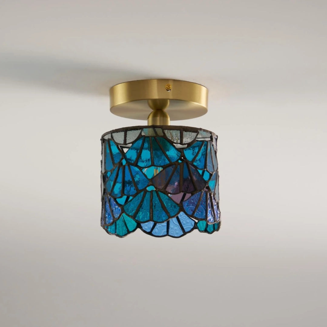 Mosaic Glass Brass Ceiling Light