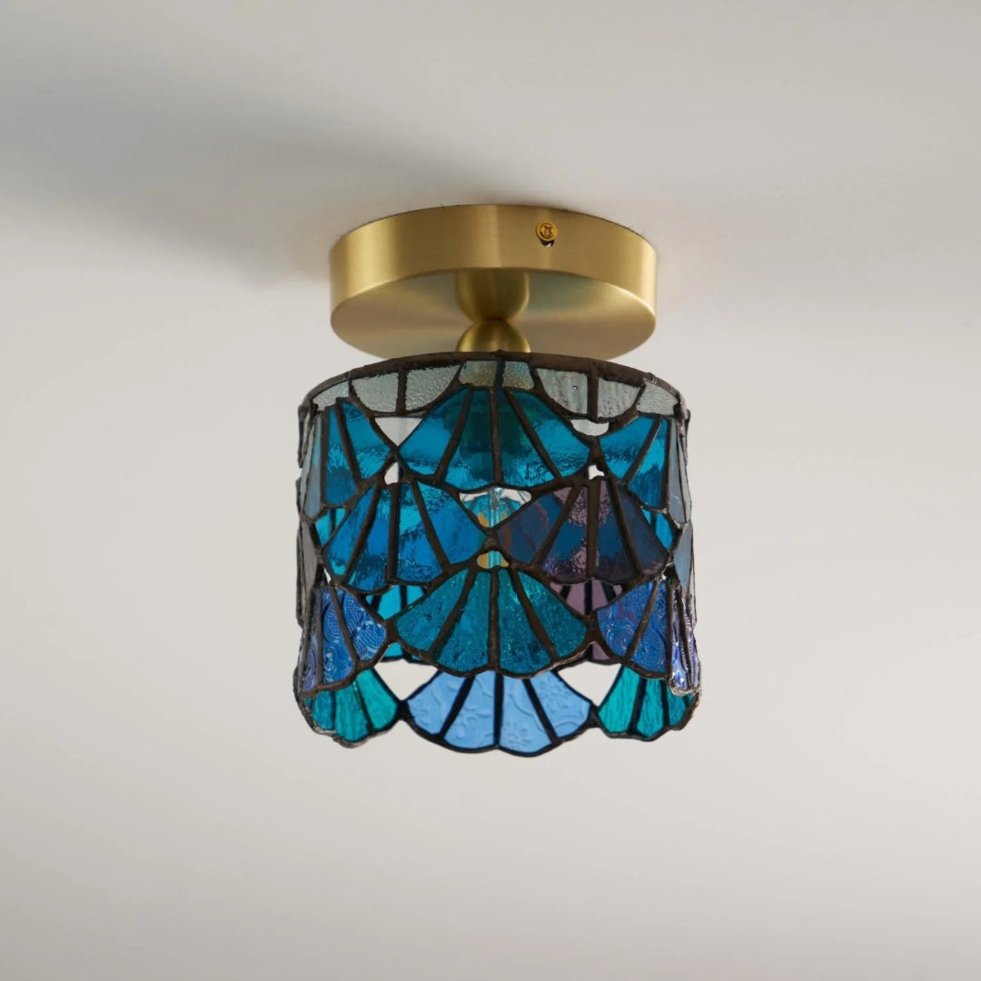 Mosaic Glass Brass Ceiling Light