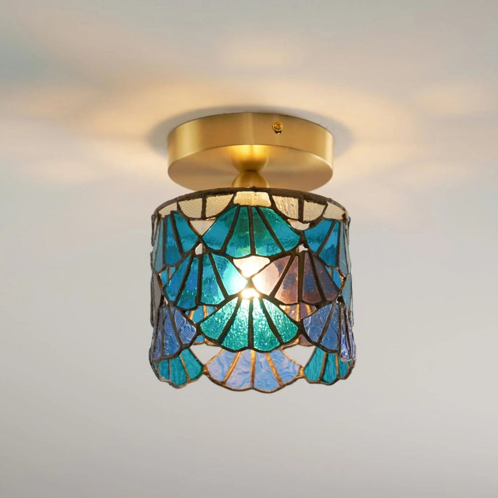 Mosaic Glass Brass Ceiling Light