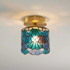 Mosaic Glass Brass Ceiling Light