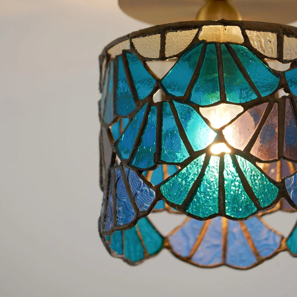 Mosaic Glass Brass Ceiling Light