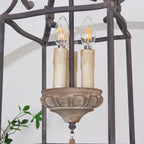 Lirexon Traditionnel Volière Sculpté à la Main Bois Lustre-Cielum