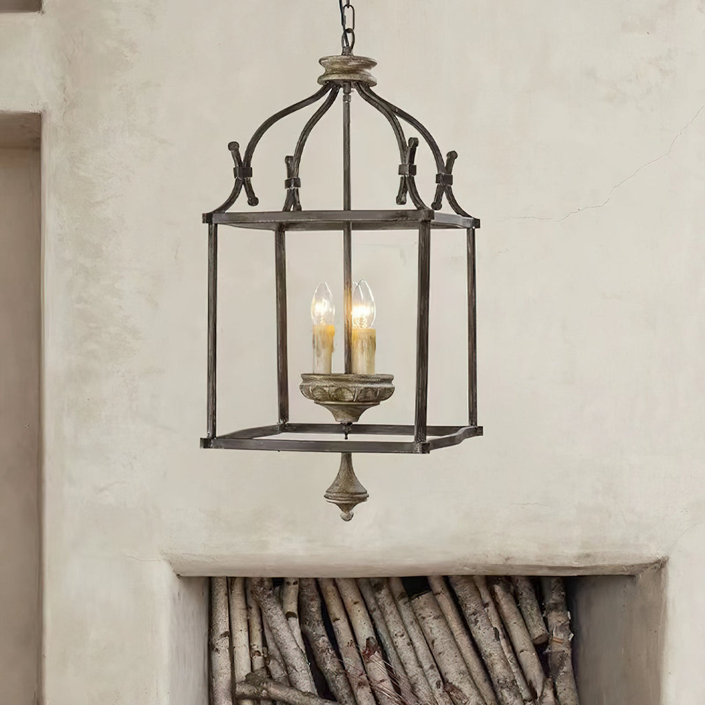 Lirexon Traditionnel Volière Sculpté à la Main Bois Lustre-Cielum