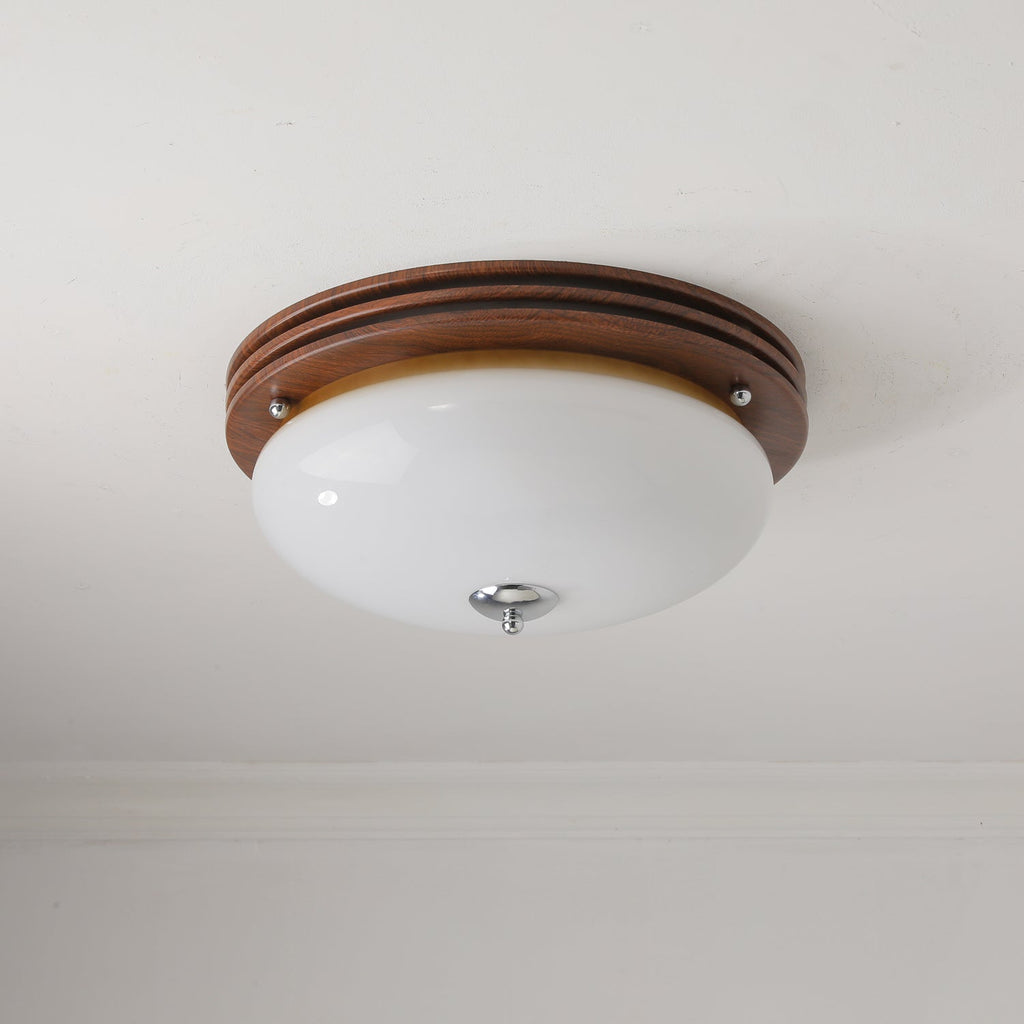 Flush Mount Ceiling Light Glass Metal Integrated LED | Three Color Temperatures | 36W Hardwired Indoor Lighting Fixture