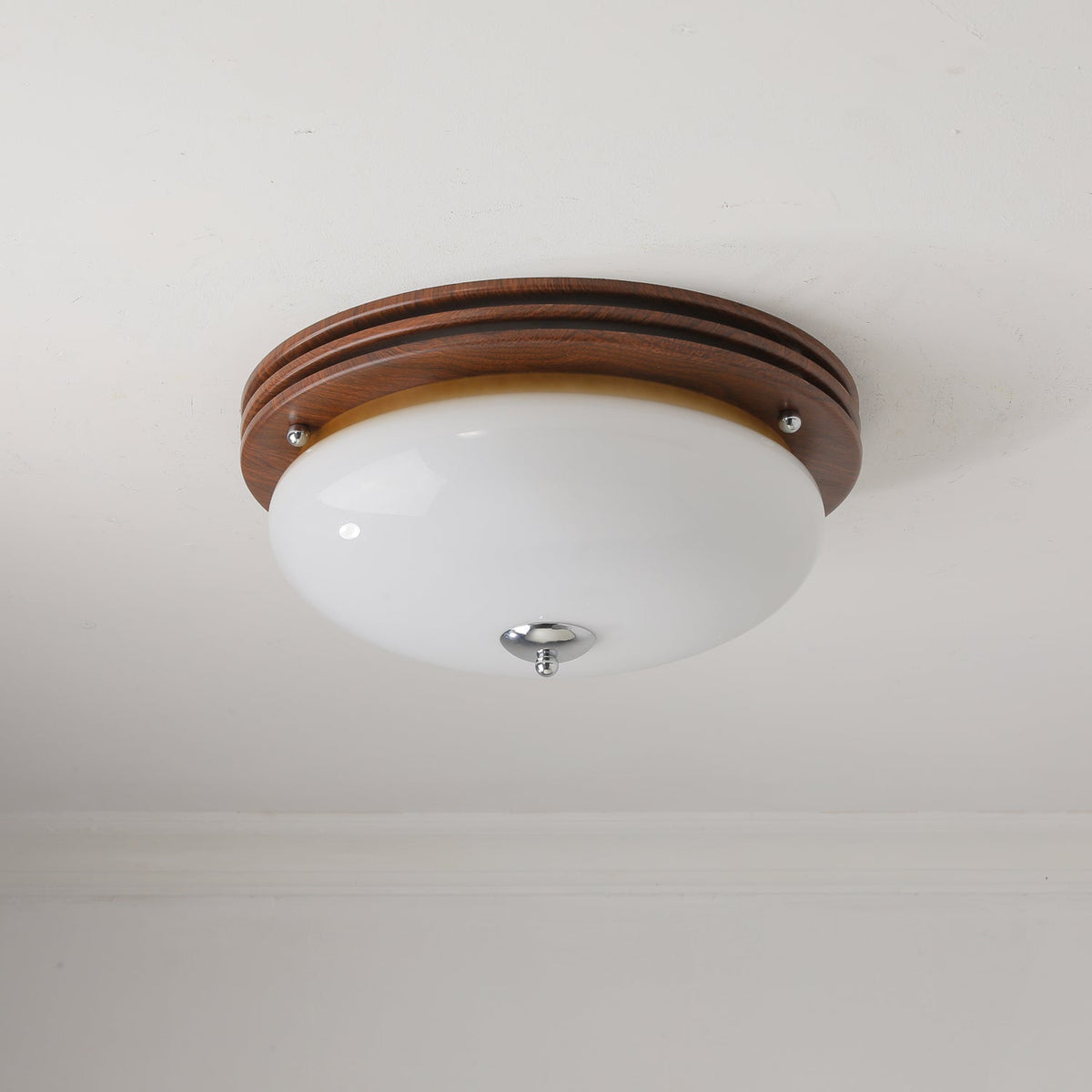 Flush Mount Ceiling Light Glass Metal Integrated LED | Three Color Temperatures | 36W Hardwired Indoor Lighting Fixture