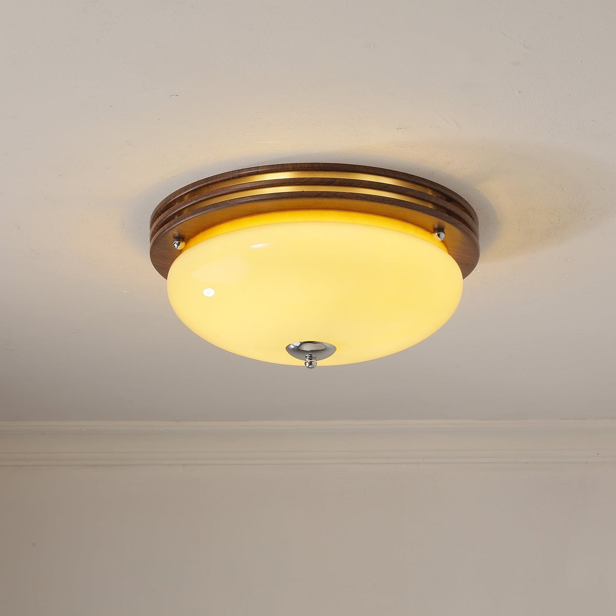 Flush Mount Ceiling Light Glass Metal Integrated LED | Three Color Temperatures | 36W Hardwired Indoor Lighting Fixture