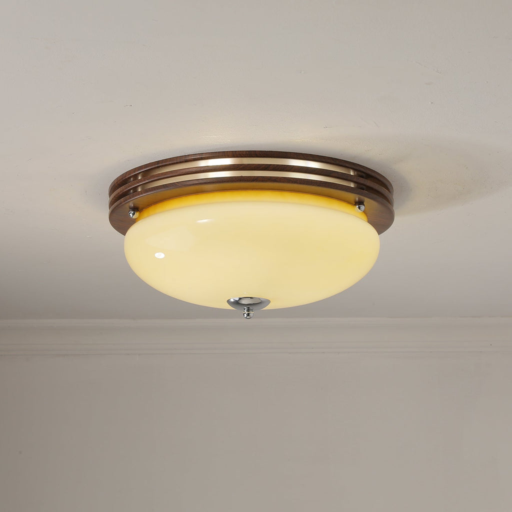 Flush Mount Ceiling Light Glass Metal Integrated LED | Three Color Temperatures | 36W Hardwired Indoor Lighting Fixture