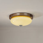 Flush Mount Ceiling Light Glass Metal Integrated LED | Three Color Temperatures | 36W Hardwired Indoor Lighting Fixture