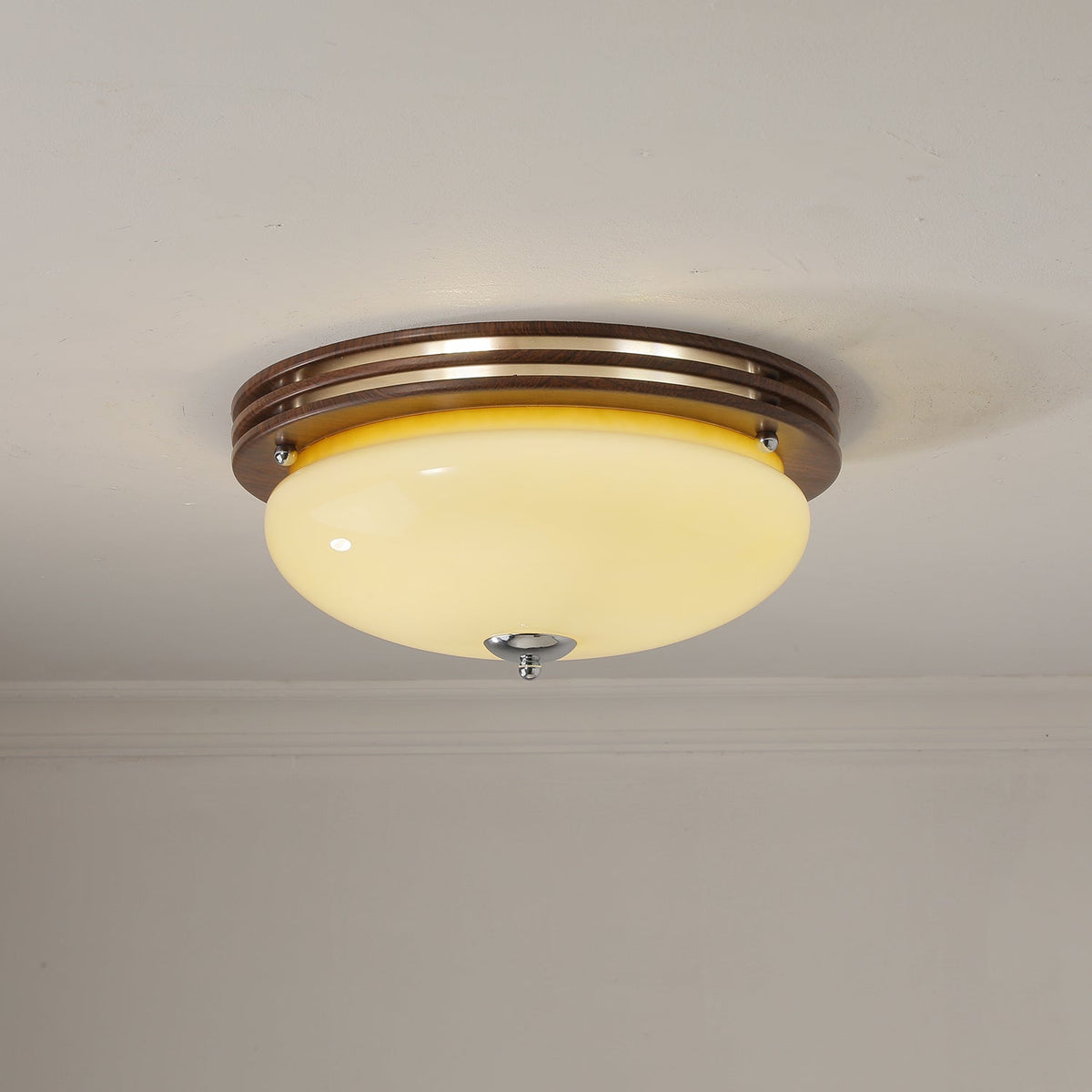 Flush Mount Ceiling Light Glass Metal Integrated LED | Three Color Temperatures | 36W Hardwired Indoor Lighting Fixture