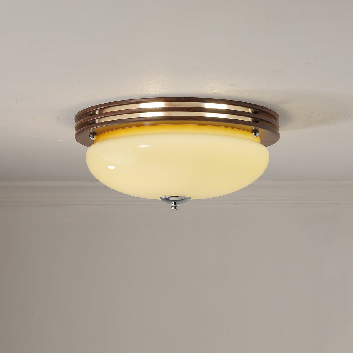Flush Mount Ceiling Light Glass Metal Integrated LED | Three Color Temperatures | 36W Hardwired Indoor Lighting Fixture