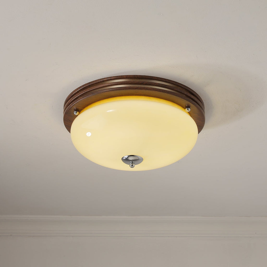 Flush Mount Ceiling Light Glass Metal Integrated LED | Three Color Temperatures | 36W Hardwired Indoor Lighting Fixture