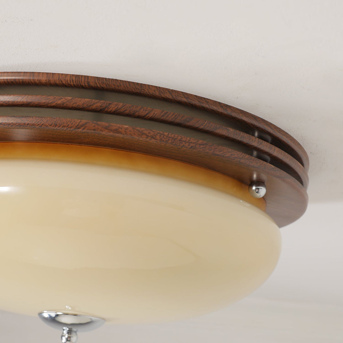 Flush Mount Ceiling Light Glass Metal Integrated LED | Three Color Temperatures | 36W Hardwired Indoor Lighting Fixture