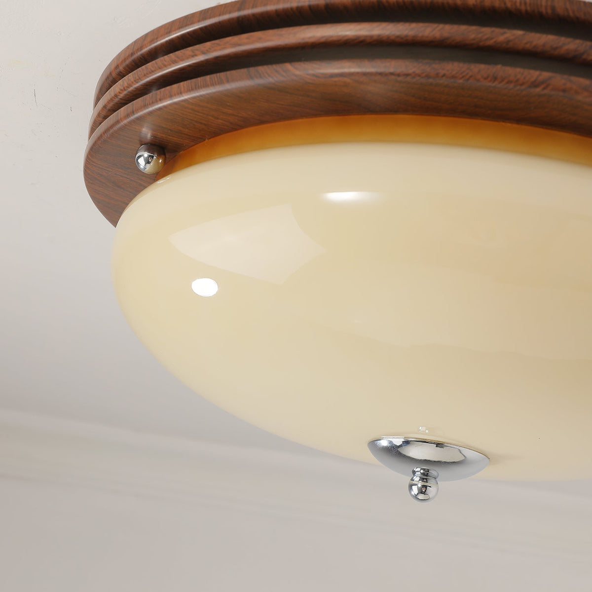Flush Mount Ceiling Light Glass Metal Integrated LED | Three Color Temperatures | 36W Hardwired Indoor Lighting Fixture