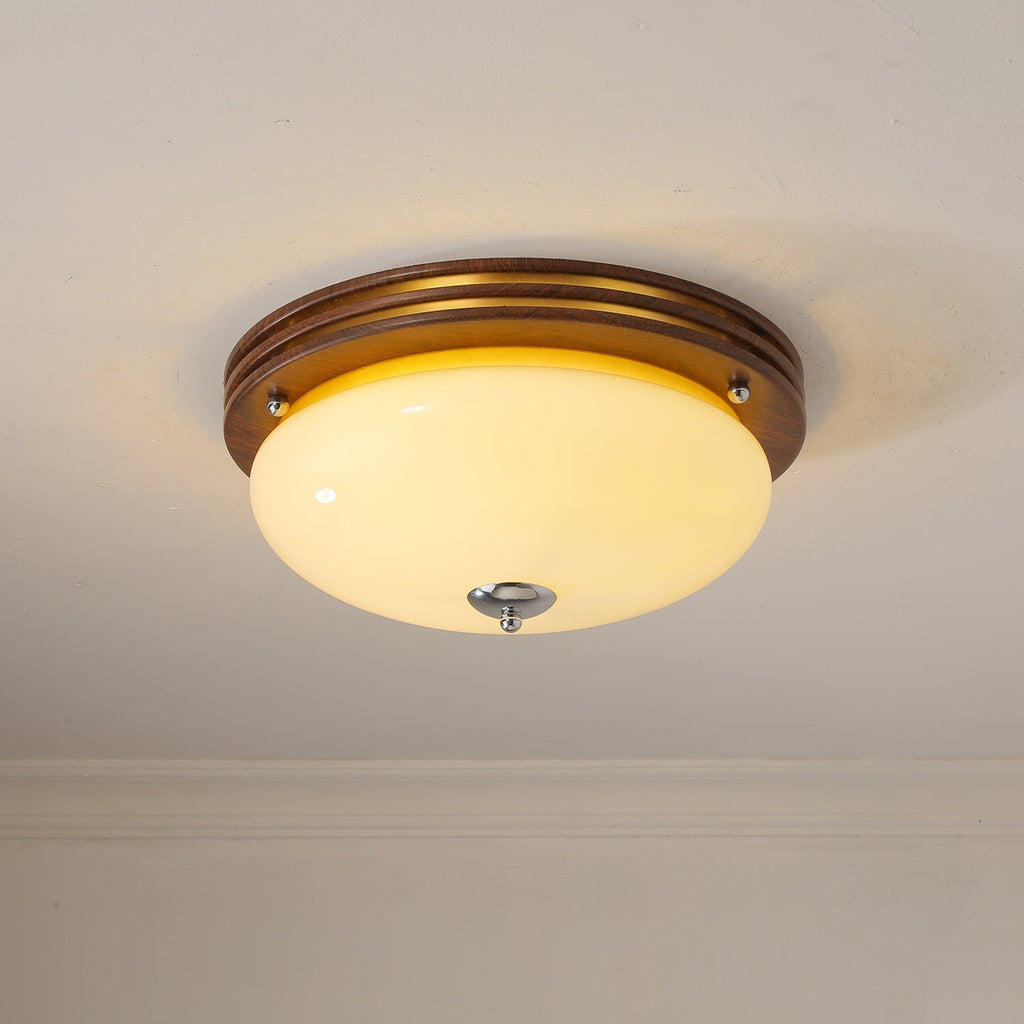 Flush Mount Ceiling Light Glass Metal Integrated LED | Three Color Temperatures | 36W Hardwired Indoor Lighting Fixture