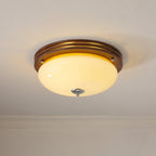 Flush Mount Ceiling Light Glass Metal Integrated LED | Three Color Temperatures | 36W Hardwired Indoor Lighting Fixture