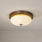 Flush Mount Ceiling Light Glass Metal Integrated LED | Three Color Temperatures | 36W Hardwired Indoor Lighting Fixture