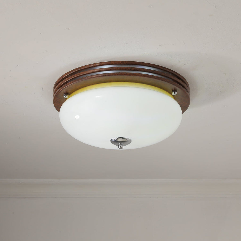 Flush Mount Ceiling Light Glass Metal Integrated LED | Three Color Temperatures | 36W Hardwired Indoor Lighting Fixture