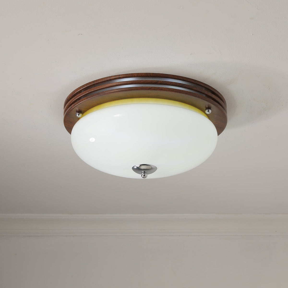 Flush Mount Ceiling Light Glass Metal Integrated LED | Three Color Temperatures | 36W Hardwired Indoor Lighting Fixture