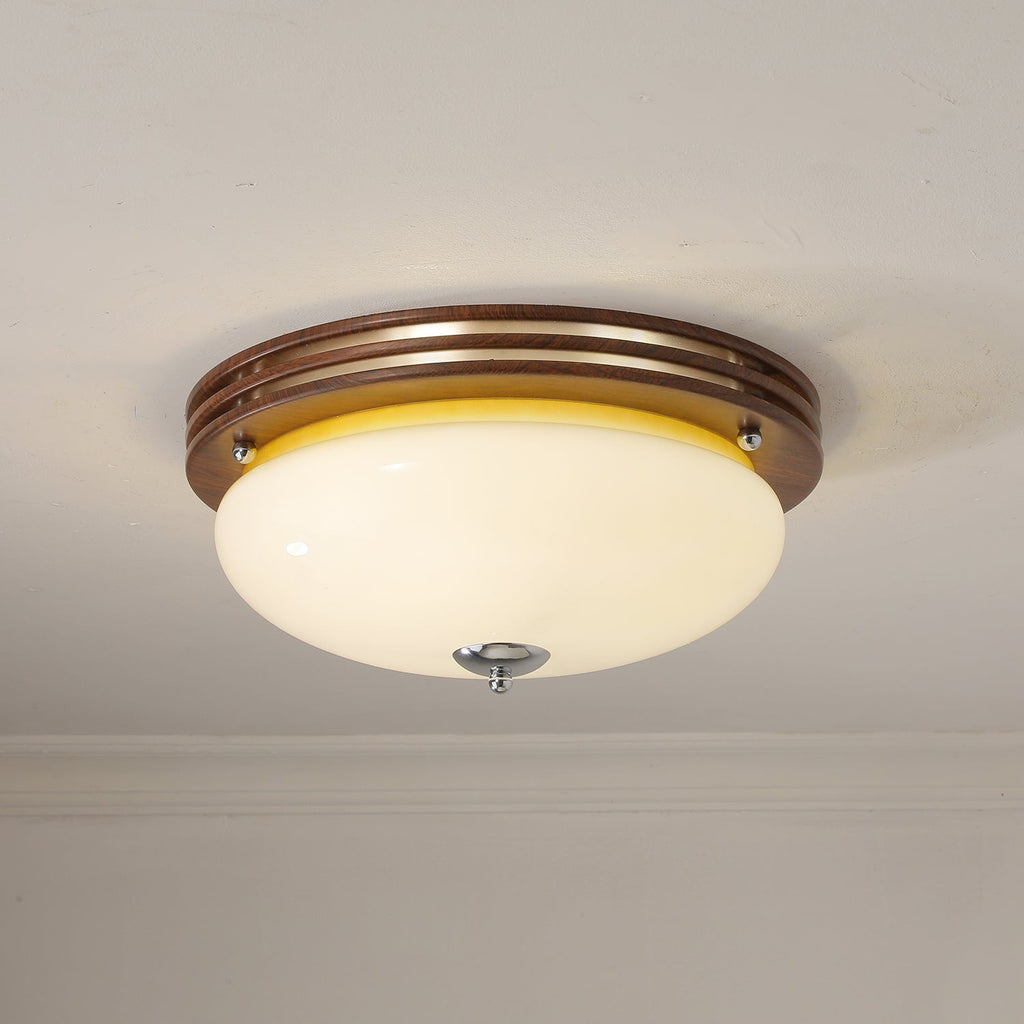 Flush Mount Ceiling Light Glass Metal Integrated LED | Three Color Temperatures | 36W Hardwired Indoor Lighting Fixture