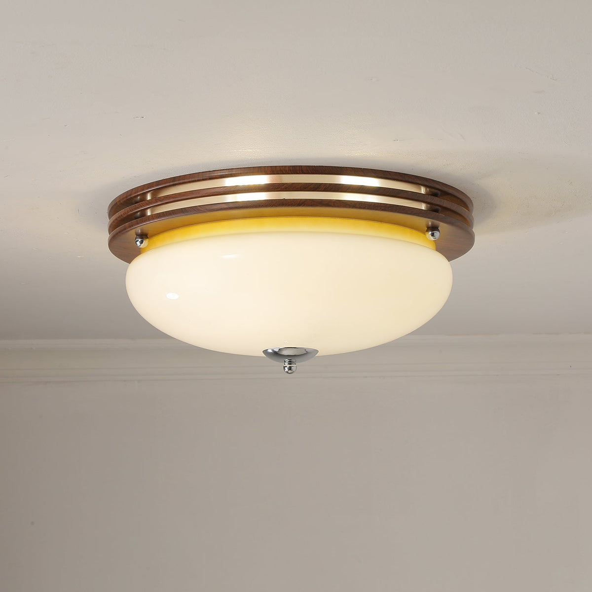 Flush Mount Ceiling Light Glass Metal Integrated LED | Three Color Temperatures | 36W Hardwired Indoor Lighting Fixture
