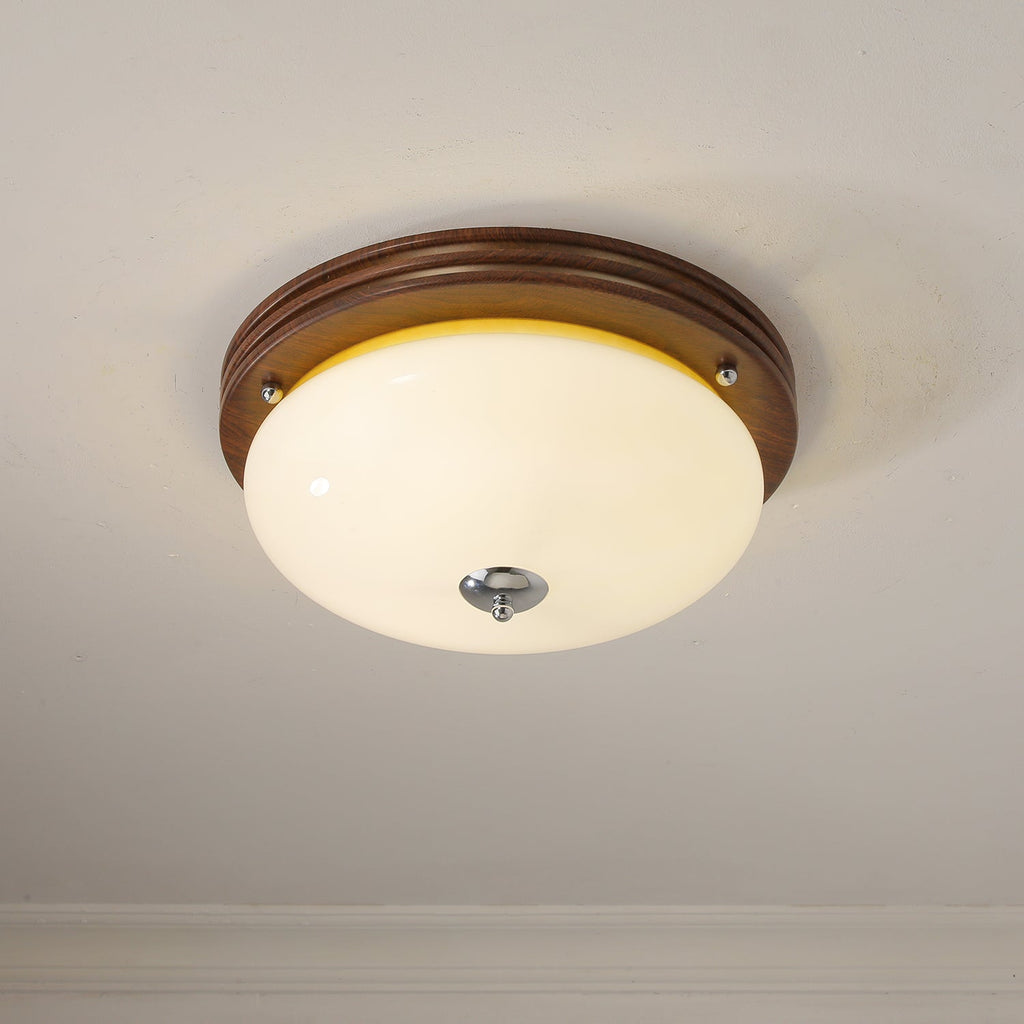 Flush Mount Ceiling Light Glass Metal Integrated LED | Three Color Temperatures | 36W Hardwired Indoor Lighting Fixture
